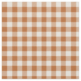 Tela Patrón de cuadros gingham naranja quemada de otoño