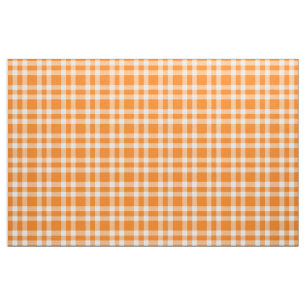 Tela Patrón de cuadros naranja y blanco