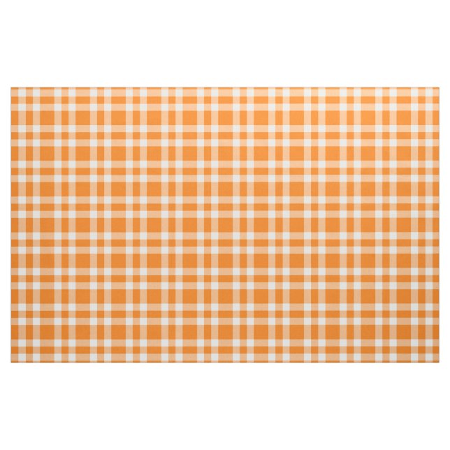 Tela Patrón de cuadros naranja y blanco (Yarda)