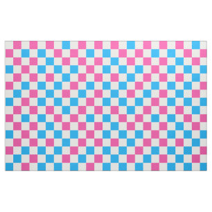 Tela Patrón de cuadros rosa, azul y blanco