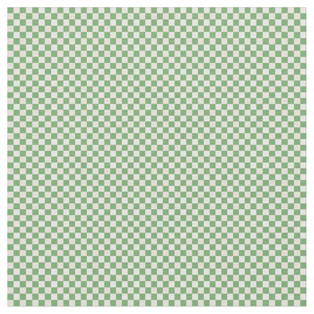 Tela Patrón de Cuadros Verde, Beige y Blanco (De cerca)