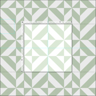 Tela Patrón de cubo de deducción geométrica verde de