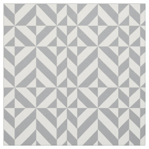 Tela Patrón de cubo geométrico y decenal gris cálido