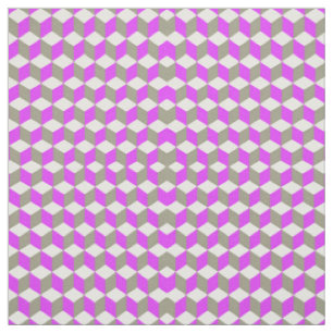 Tela Patrón de cubo isométrico violeta púrpura y gris
