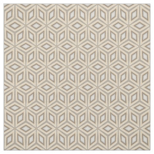 Tela Patrón de cubos de estrellas geométricas beige m