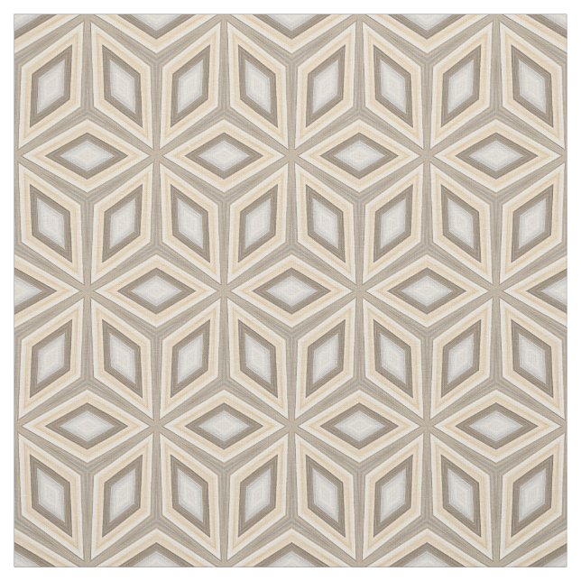 Tela Patrón de cubos de estrellas geométricas beige mar (Retal)