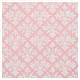 Tela Patrón de Damasco Blanco y Rosa #3 Tamaño6