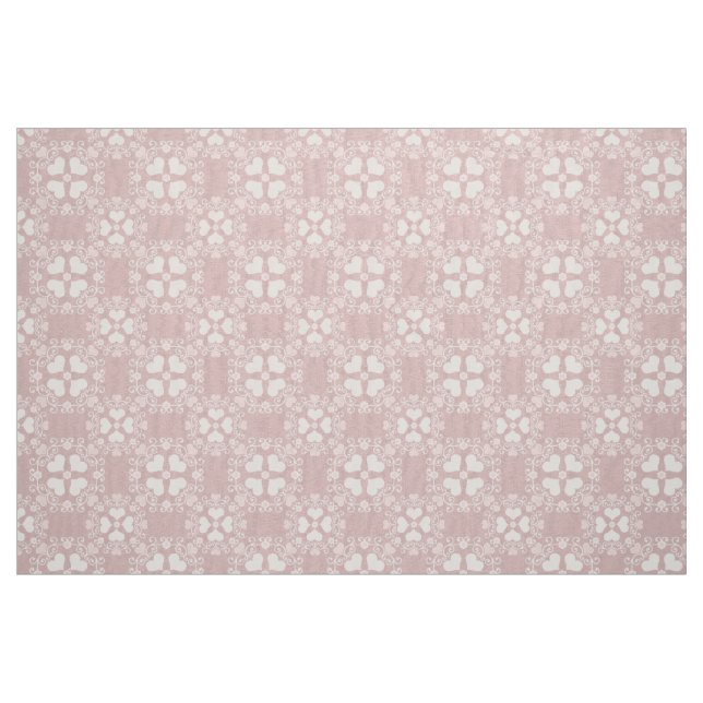 Tela Patrón de Damasco de Corazón Pálido Rosa ("Cuarto gordo" (fat quarter))