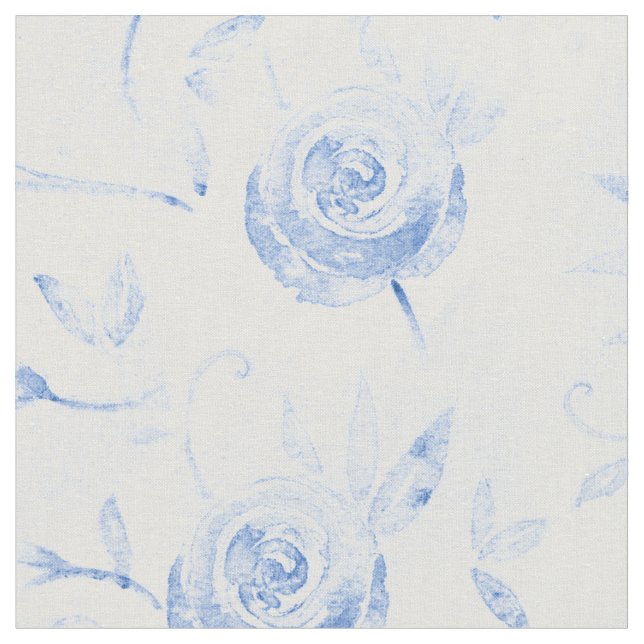 Tela Patrón de Damasco de Rosa azul floral (De cerca)