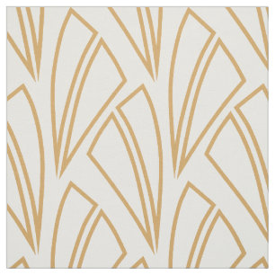 Tela Patrón de decoración de arte dorado y blanco