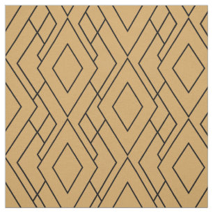 Tela Patrón de decoración de arte dorado y negro