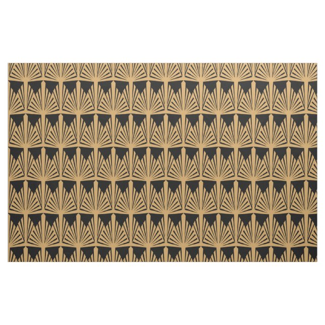 Tela Patrón de decoración de arte dorado y negro ("Cuarto gordo" (fat quarter))