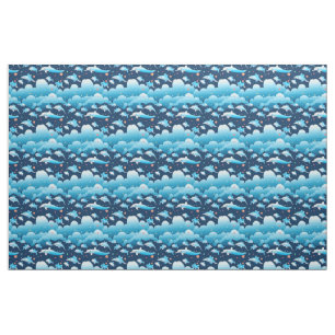 Tela Patrón de delfín azul Tendencia clásica Cuta moder