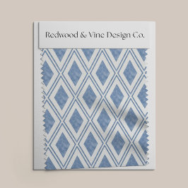 Tela Patrón de diamante azul índigo