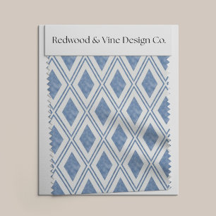 Tela Patrón de diamante azul índigo