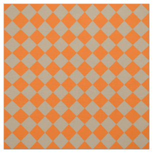 Tela Patrón de diamante de cuadros taupe naranja