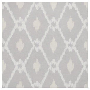 Tela Patrón de diamante de ikat beige marrón neutro d