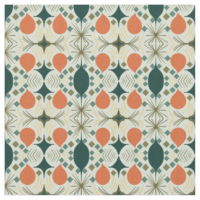 Tela Patrón de diamante geométrico boho menta (De cerca)