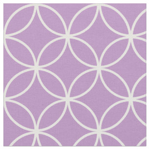 Tela Patrón de diamante Lilac Morado Círculo Blanco Mod