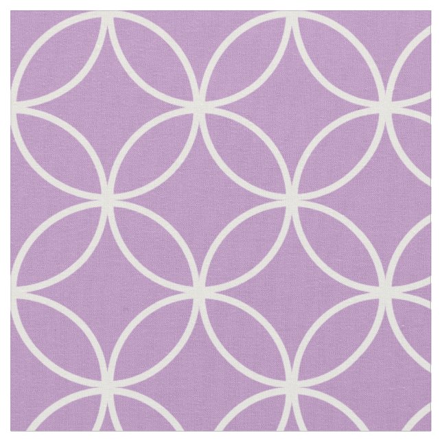 Tela Patrón de diamante Lilac Morado Círculo Blanco Mod (De cerca)