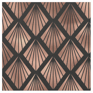 Tela Patrón de diamante Rosa dorado y negro art decó