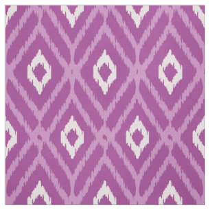 Tela Patrón de diamante tribal de ikat púrpura de Mod