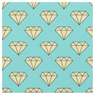 Tela Patrón de diamantes - Amarillo y Turquesa
