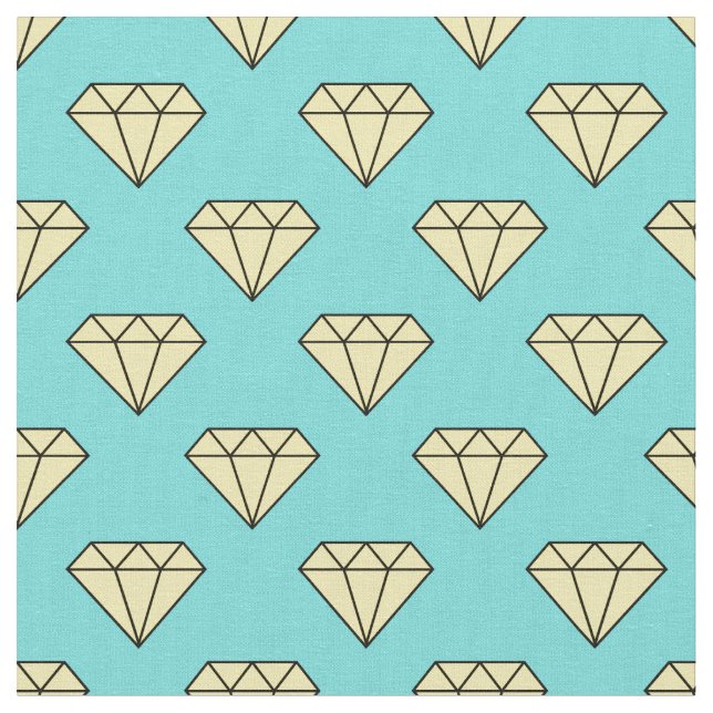 Tela Patrón de diamantes - Amarillo y Turquesa (De cerca)