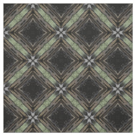 Tela Patrón de diamantes de baldosa negra, verde y gris