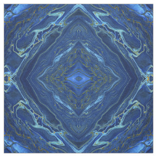 Tela Patrón de diamantes de mármol azul y falso de oro 