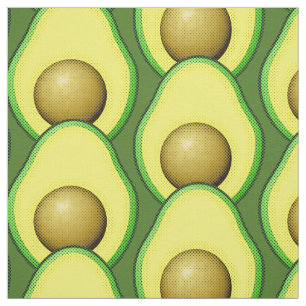 Tela Patrón de dibujo de aguacate vintage