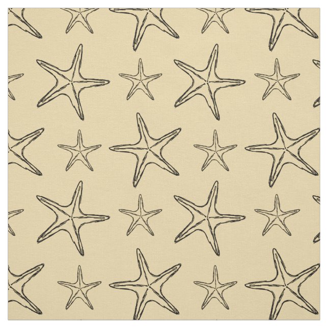 Tela Patrón de dibujo de esbozo de Starfish (Retal)