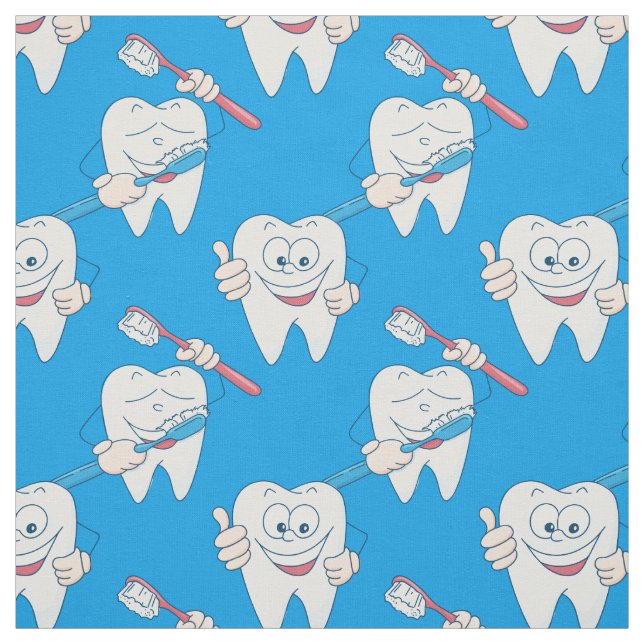 Tela Patrón de dientes de pincel lindo (Retal)