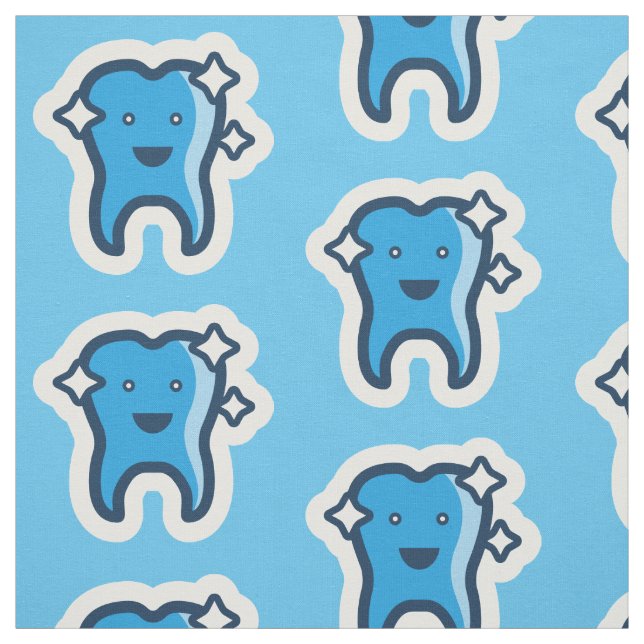 Tela Patrón de dientes sonrientes y agudos (Retal)