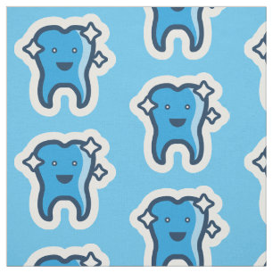 Tela Patrón de dientes sonrientes y delgados