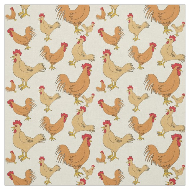 Tela Patrón de diseño de pollo marrón (Retal)