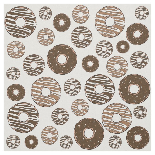 Tela Patrón de donut, donuts de chocolate, donuts de ca (Retal)
