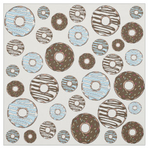 Tela Patrón De Donuts, Donuts Azules, Donuts Marrones