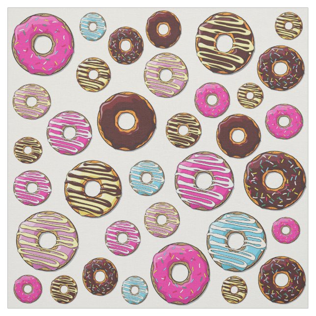 Tela Patrón De Donuts, Donuts Coloridos, Espolvorines (Retal)