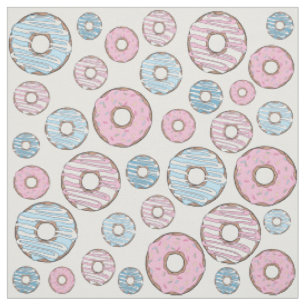 Tela Patrón De Donuts, Donuts Rosados, Donuts Azules