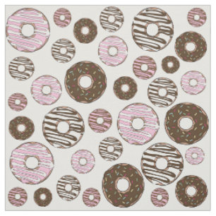 Tela Patrón De Donuts, Donuts Rosados, Donuts Marrones
