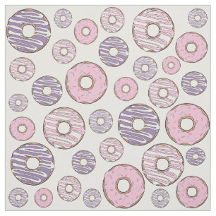 Tela Patrón De Donuts, Donuts Rosados, Donuts Morados