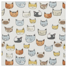 Patrón de doodle de cara de gato