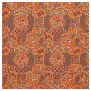 Tela Patrón de dragones japoneses vintage