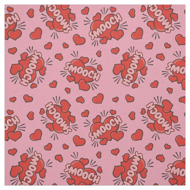 Tela Patrón de efectos de sonido de historieta de besad (Retal)