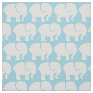 Tela Patrón De Elefantes, Patrón De Elefantes, Azul