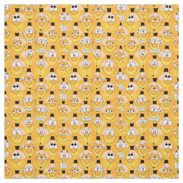 Tela Patrón de Emoji de 😀 amarillo (Retal)