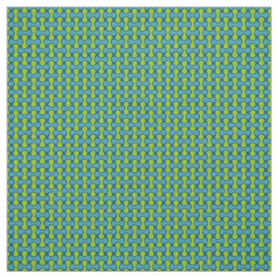 Tela Patrón de enlace moderno retro en azul y verde
