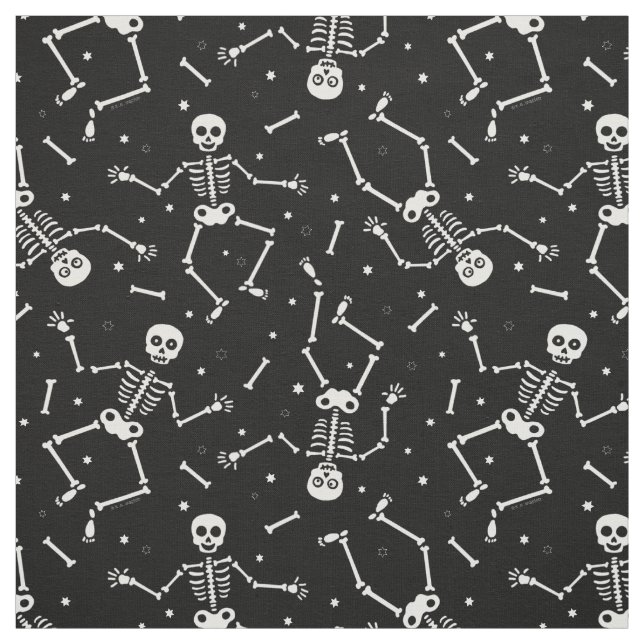 Tela Patrón de esqueleto de Halloween (Retal)