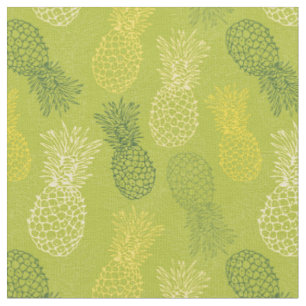Tela Patrón de esquema de piña sobre verde